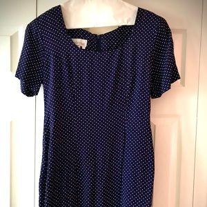 Gaccina Navy/white Polka Dot Maxi Dress
